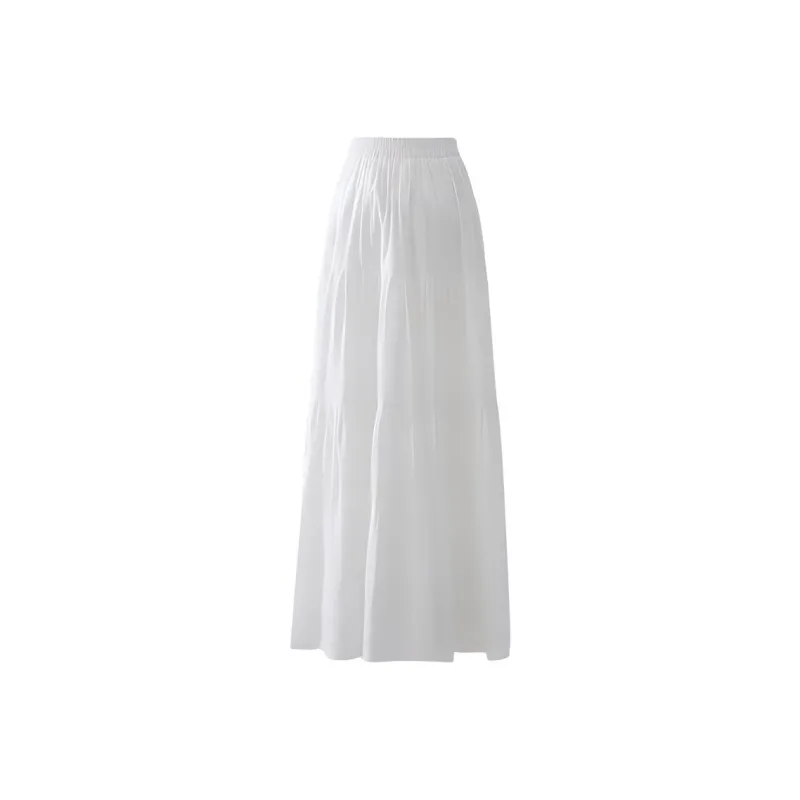 Wen Shan Casual Long Skirt Women's White-1