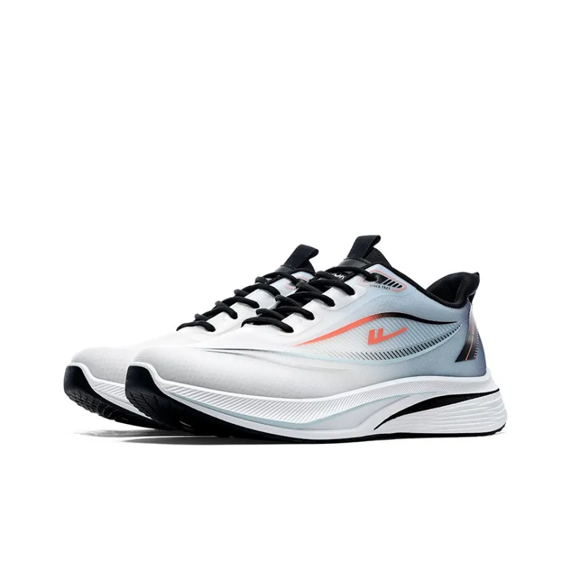 WARRIOR Running Shoes Men Low Top White Black Blue Gray-9