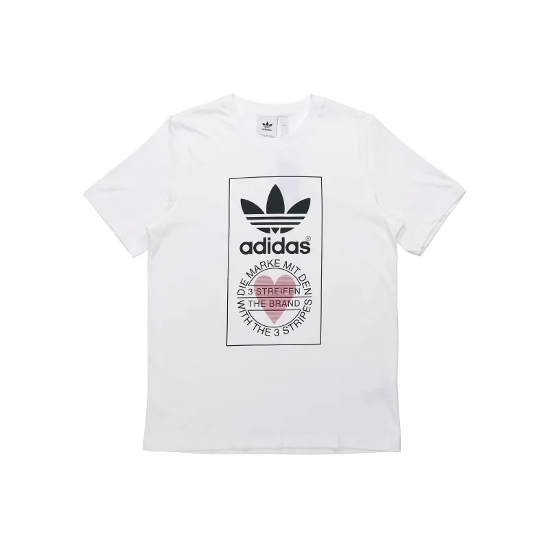 Adidas Originals Love Printing Short Sleeve T Shirt Men's White-0