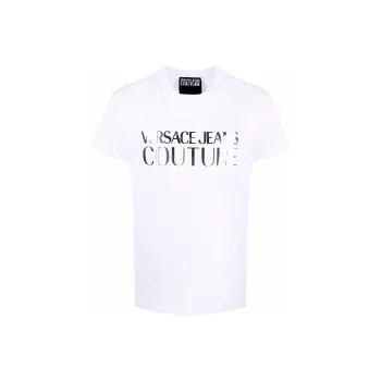 VERSACE Logo patch Cotton T shirt