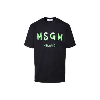 MSGM Logo Printed Crewneck T Shirt