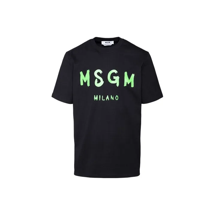 MSGM Logo Printed Crewneck T-Shirt-0