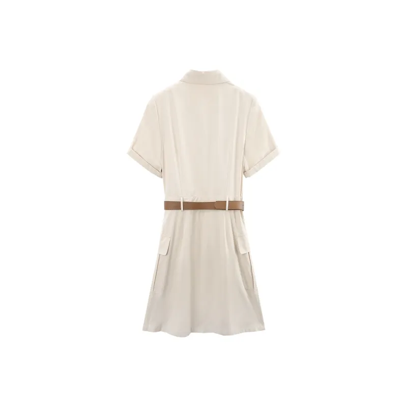 A Paradise For Awakening Short Sleeved Dress Women's Apricot-1