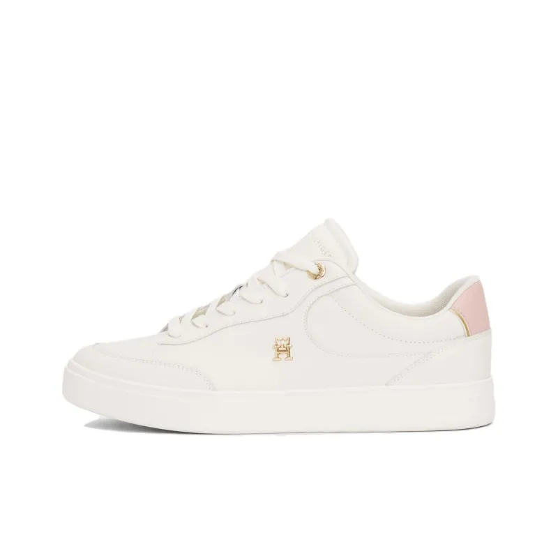 Tommy Hilfiger TH Monogram Low Top Tennis Shoes Women's White-0
