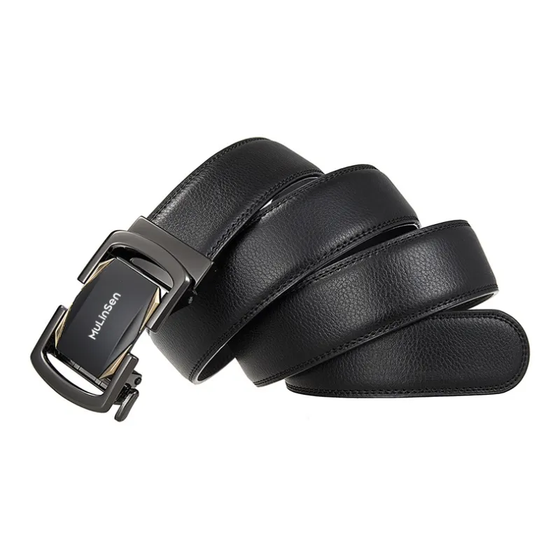 Mulinsen Cow Leather Belts Men's Width 3.5CM-2