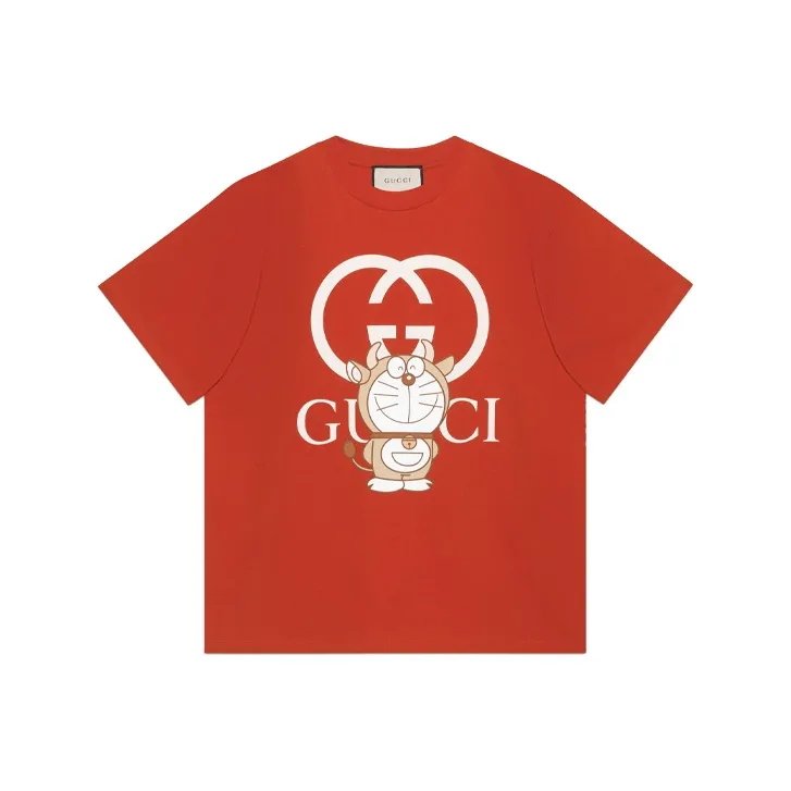 Doraemon X GUCCI T Shirts Men Red-0