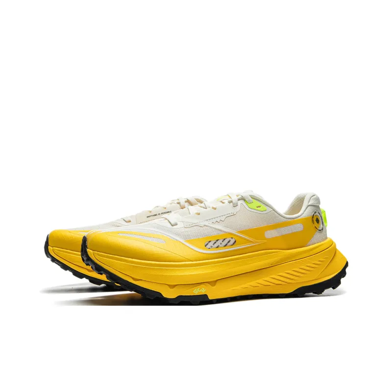 LiNing Anti Slip Wear Resistant Low Top Trail Running Shoes Women's Beige Yellow-2