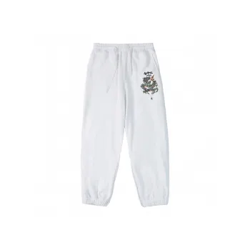 WOOKONG Universal For All Seasons Knitted Sports Pants Unisex White