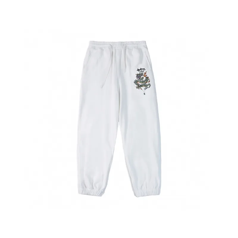 WOOKONG Universal For All Seasons Knitted Sports Pants Unisex White-0