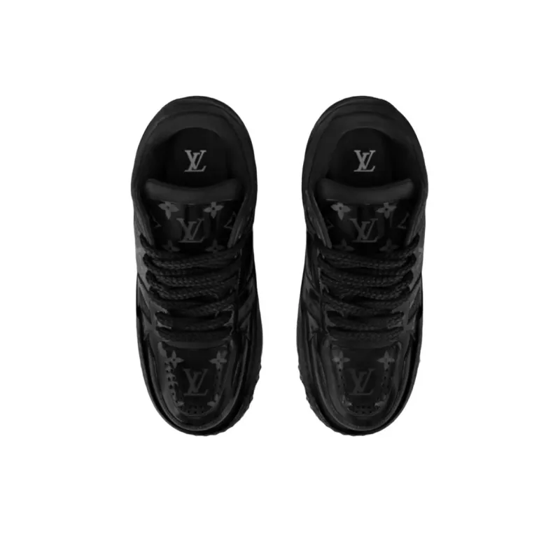 LOUIS VUITTON Trainer Maxi Low Top Skateboard Shoes Men's Black-3