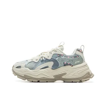 DISHINIWANJUZONGDONGYUAN x LiNing Starlight Anti Slip Wear Resistant Low Top Chunky Sneakers Women's Blue