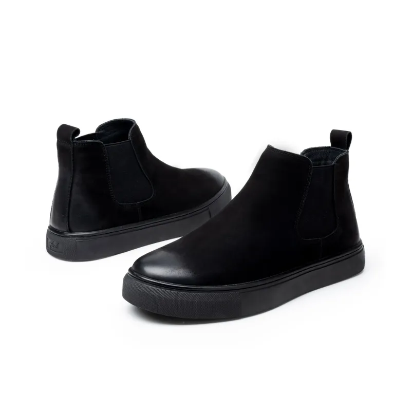 FED Chelsea Boots Men Black/Black White/Khaki-3