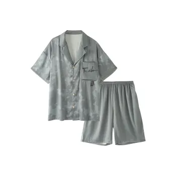 Urban Beauty Pajama Set Men's Gray Sea Blue