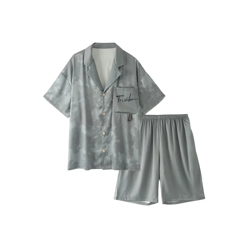 Urban Beauty Pajama Set Men's Gray Sea Blue-0