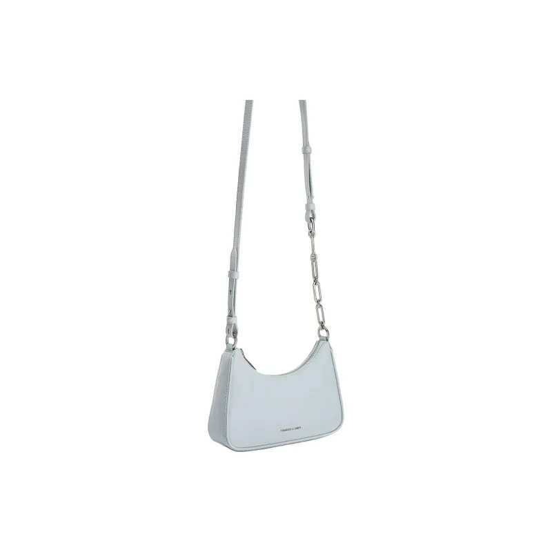 CHARLES&KEITH PU Saddle Bag, Shoulder Bag Women's Sea Salt Blue-1