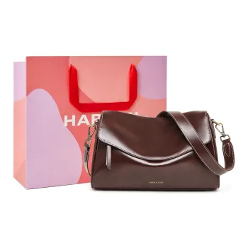 HARSON Cow Leather Pillow Bag Shoulder Bag Regular Women's Wine/Coffee/Black
