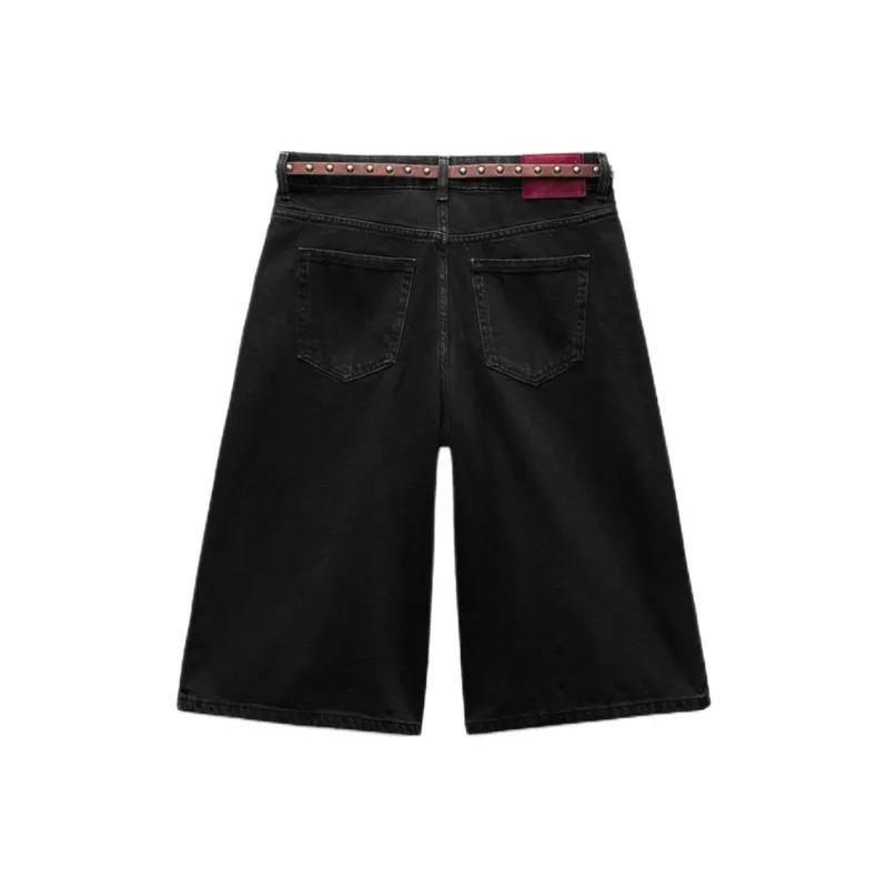 ZARA Denim Shorts Women's Black-1