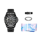 Exclusive Box-Black Case Black Dial Black Steel Band
