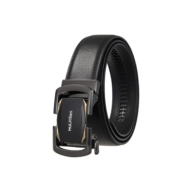 Mulinsen Cow Leather Belts Men's Width 3.5CM-0