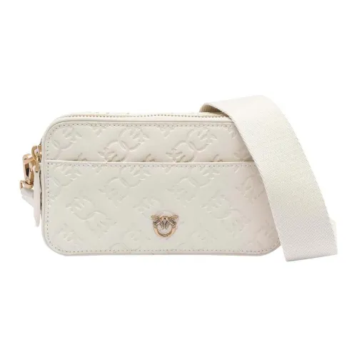 PINKO Cow Leather Camera Bag, Shoulder Bag Mini Women's White