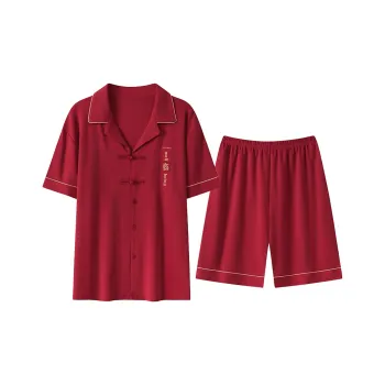Qiao Ni Tong Pajama Set Men's Red