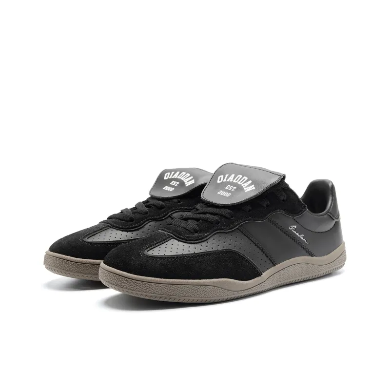 QIAODAN Abrasion Resistant Slip Resistant Low Top Skateboard Shoes Men's Black Walnut-2