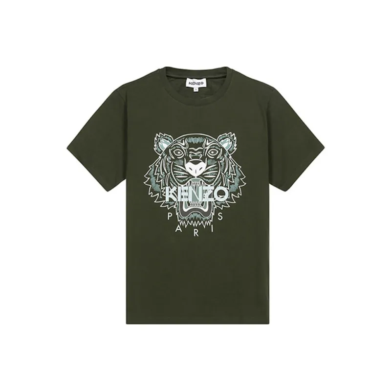 KENZO T Shirts Men Dark Khaki Green-0