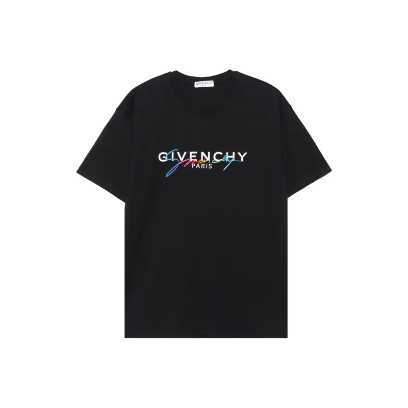 Givenchy Paris Rainbow Signature Logo T Shirt-0