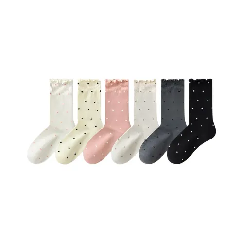 Temooues Mid Calf Socks Women's Combo Set