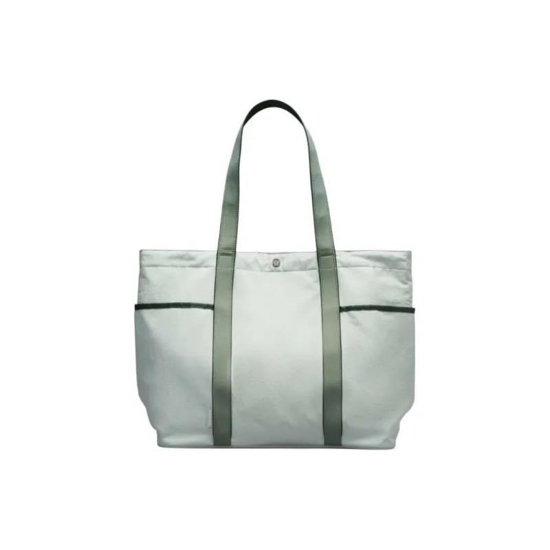 Lululemon Recycled Nylon Tote Bag, Shopping Bag, Shoulder Bag Unisex Lake Green & Gray Trim-0