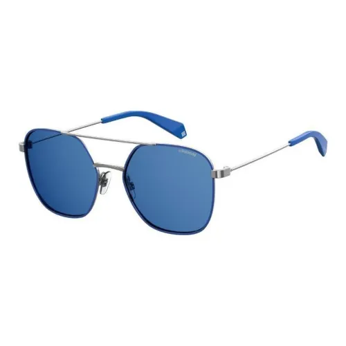 Polaroid Metal Irregular Shape Sunglasses Unisex Silver