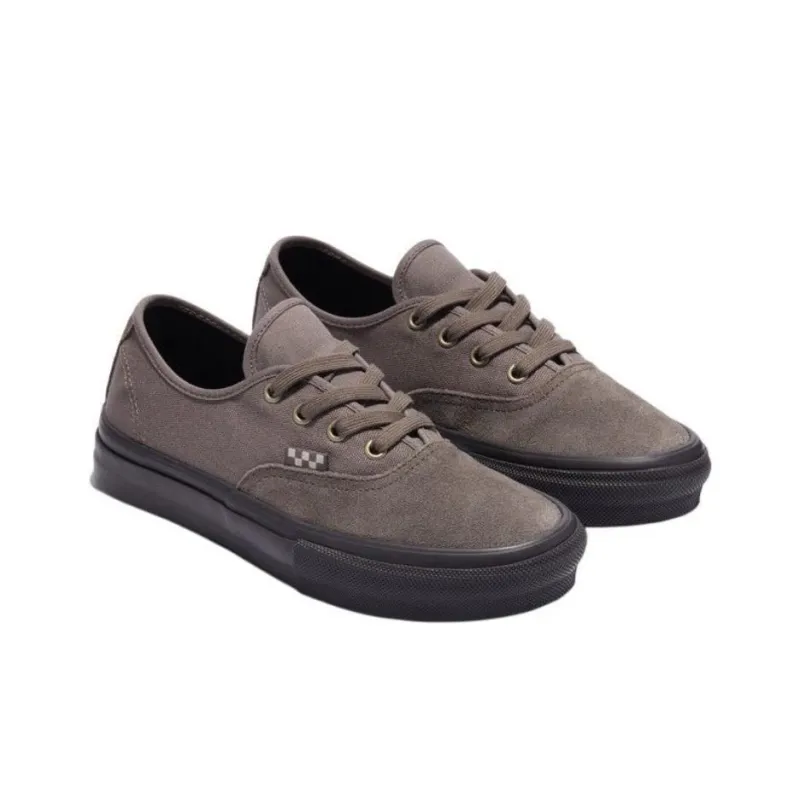 Vans Skate Authentic Anti Slip Wear Resistant Low Top Skateboard Shoes Unisex Brown-1