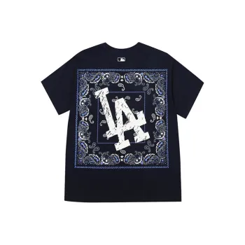 MLB Cashew Flower T Shirts Unisex Navy Blue