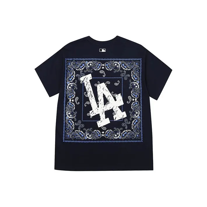 MLB Base Logo T Shirts Unisex Navy Blue-0