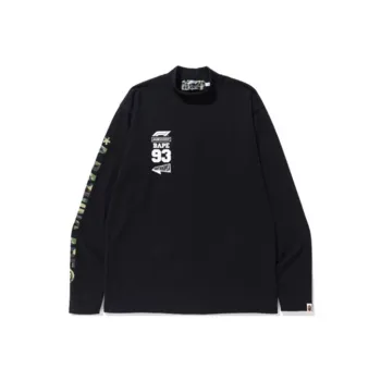 A BATHING APE X F1 Mock Neck Long Sleeve Tee