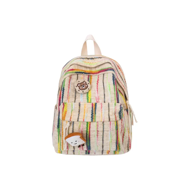 BSELEON Woolen Backpack Regular Unisex Multicolor-5