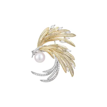 VIOLET Alloy Pearls Brooches Unisex