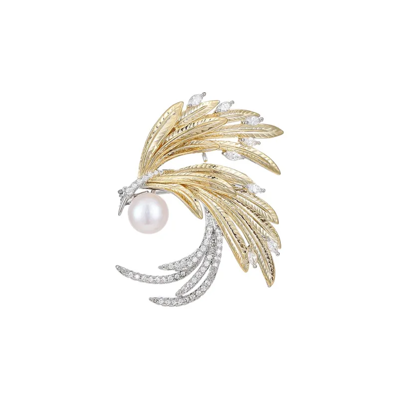 VIOLET Alloy Pearls Brooches Unisex-0
