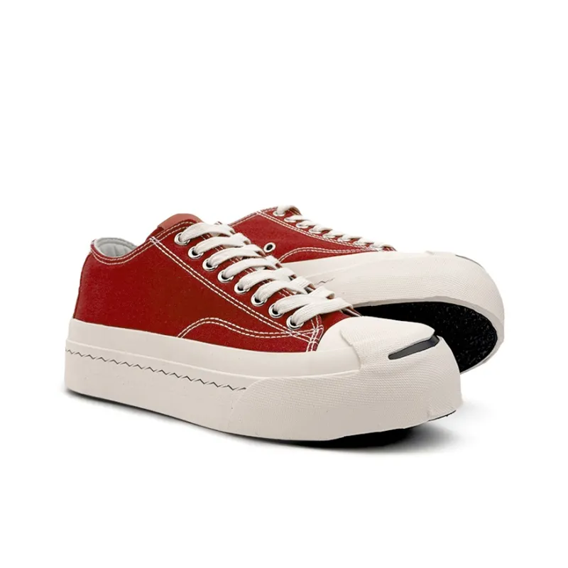Mengsai Anti Slip And Wear Resistant Lightweight Balance Low Top Canvas Shoes Unisex Strawberry Tower Red-2