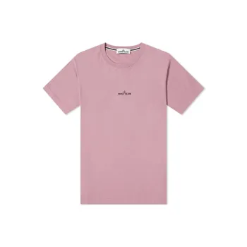 STONE ISLAND Chest Logo Back Print Tee T Shirt Unisex Pink