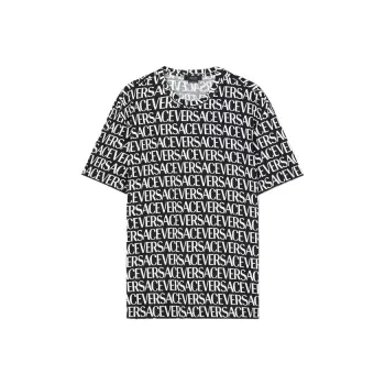 VERSACE Logo print Cotton T shirt