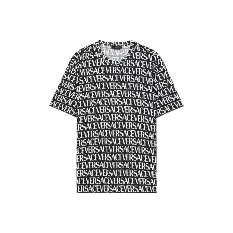 VERSACE Logo print Cotton T shirt-0