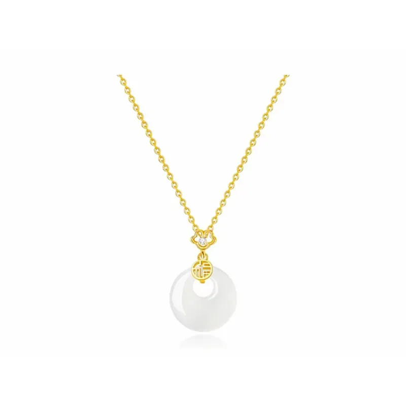CHINA GOLD Sterling Silver Necklaces Women's-3