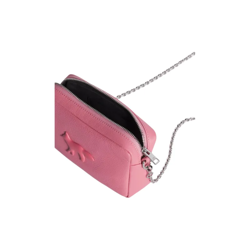 Maison Kitsune Cow Leather One Shoulder Handbag Women's Strawberry-4