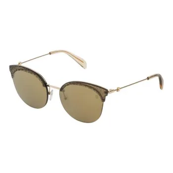 TAOSIXIONG Metal Round Sunglasses Women's Gold