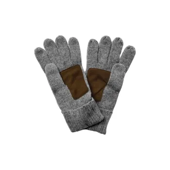 Polo Ralph Lauren Merino Wool Leather Knit Gloves Unisex Gray
