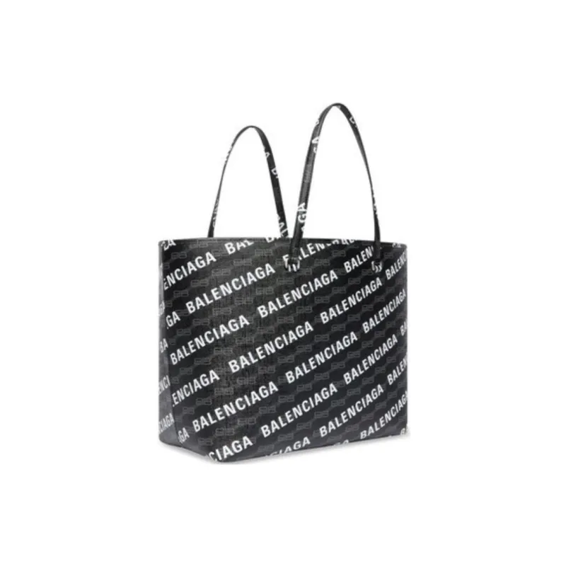 Balenciaga BB MONOGRAM SIGNATURE Coated Canvas Tote Bag, Shopping Bag, Handbag, Shoulder Bag Large Size Men's Black-1