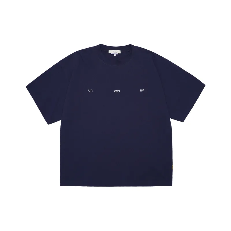 UNVESNO SS21 Straight T Shirt Unisex Navy Blue-0