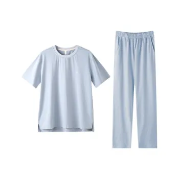 ZAO FU NIAO Pajama Set Men's Aqua Blue