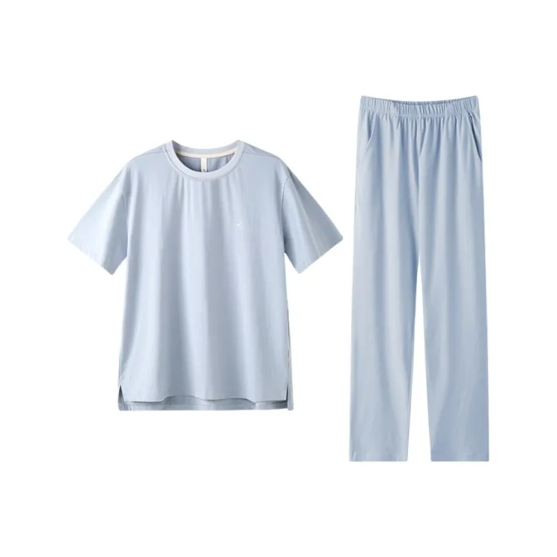 ZAO FU NIAO Pajama Set Men's Aqua Blue-0